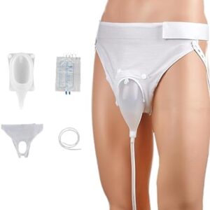 Urinals for Men – Wearable External Catheter for Elderly Incontinence Male, Urine Collection System Nighttime Spill-Proof with 2 Urine Collection Bags – Portable Men's Urinary Drainage Device