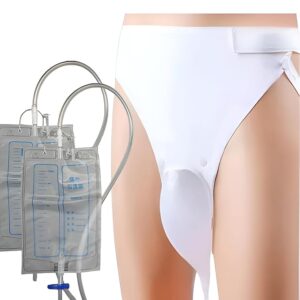 Urinal Urine Bag For Women, Urine Collect Bag, Reusable Silicone Urine Collector Portable Wearable Women Urinary Drainage Bag System(2000Ml) - White